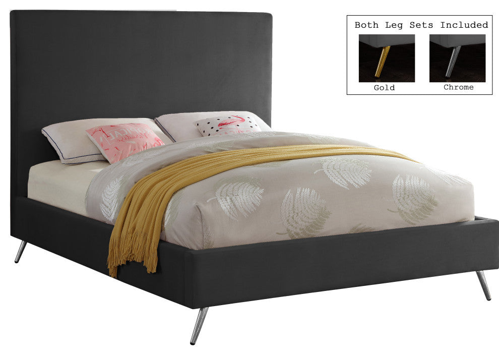 Jasmine Velvet Bed, Gray, King