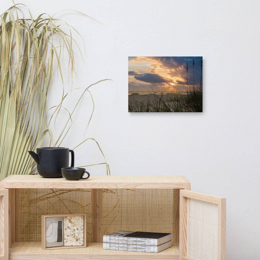 Coastal Wall Artwork: Anna Maria Island Beach Sunset 2 Canvas Print, 12" X 16"