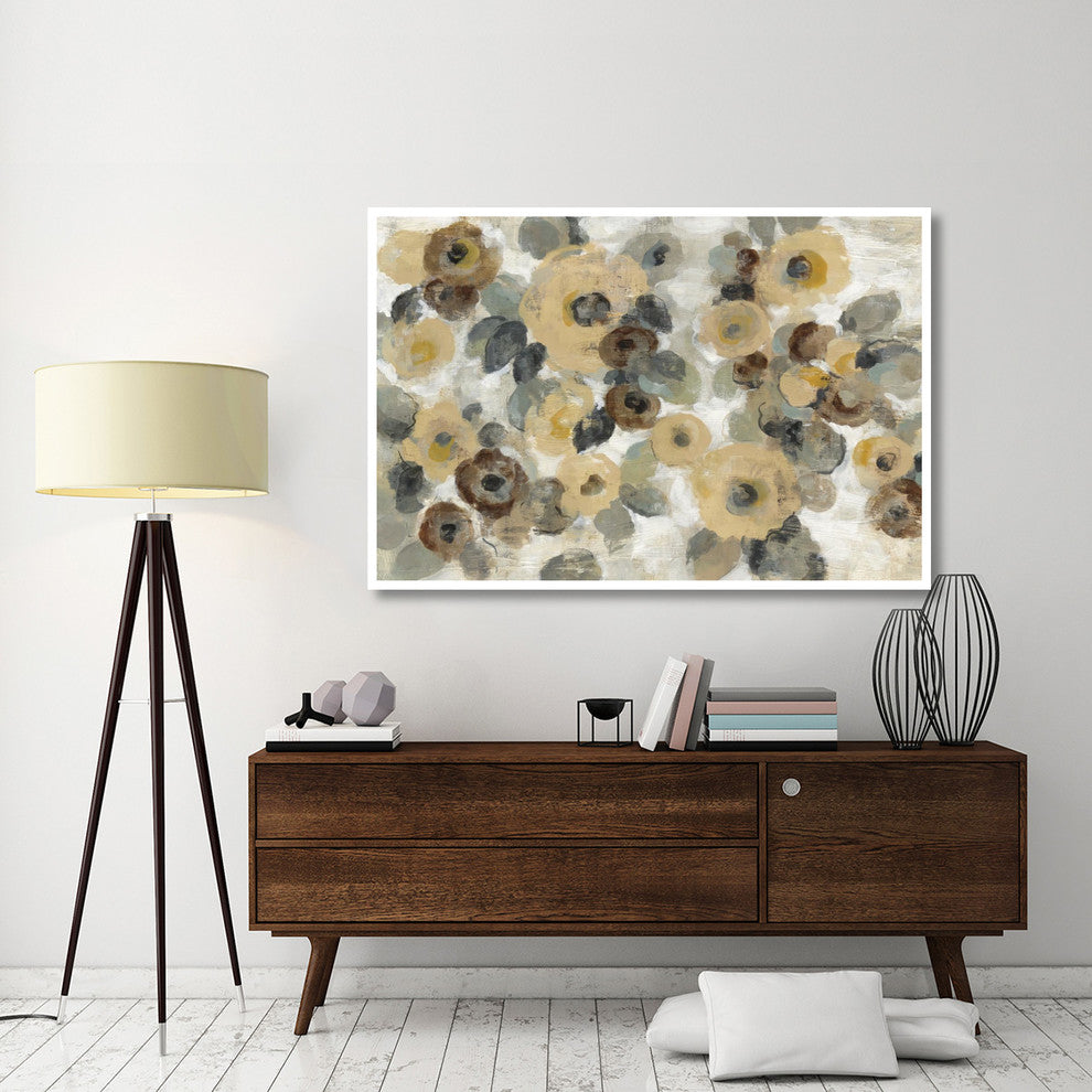 "Neutral Floral Beige I" Digital Paper Print by Silvia Vassileva, 62"x42"