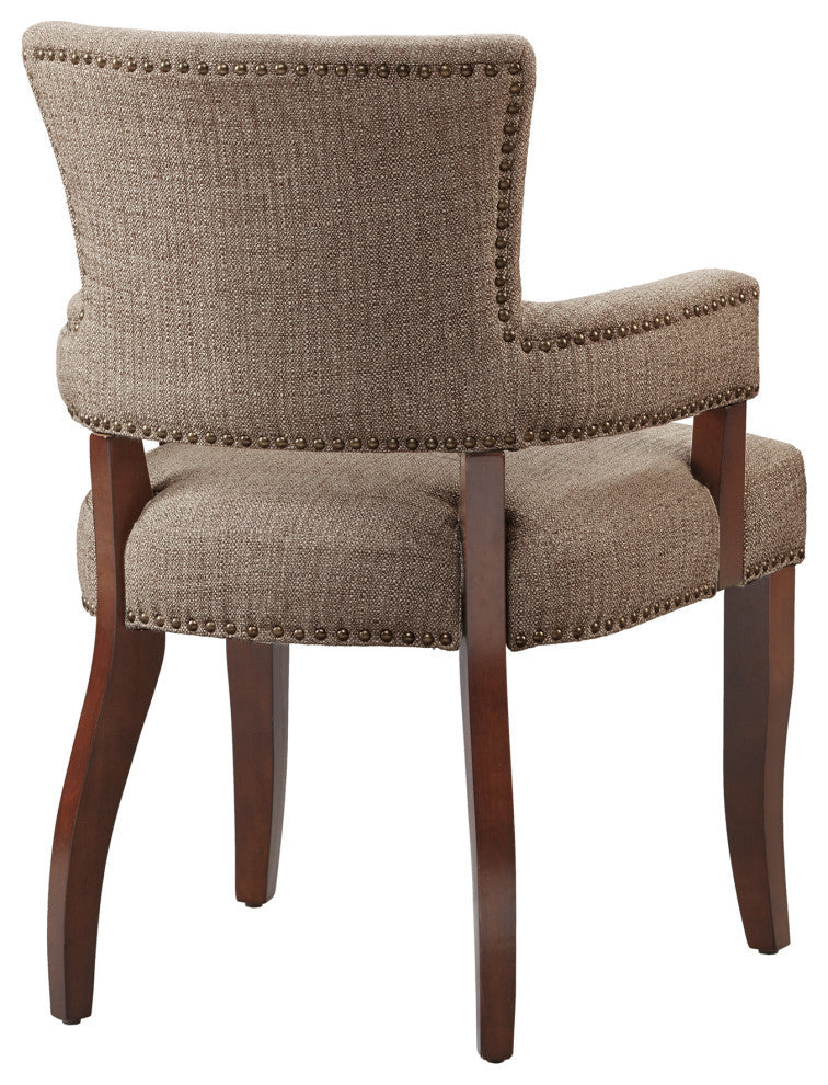 Madison Park Armed Transitional Dining Chair, Brown