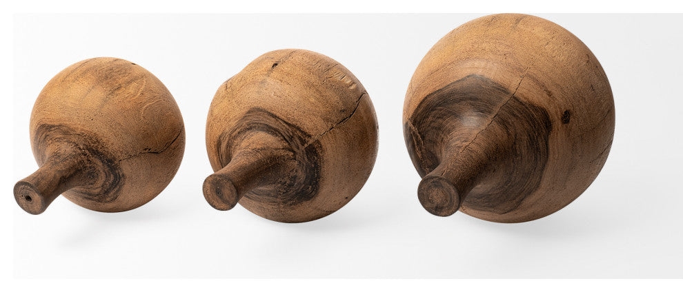Afra Small Solid Wood Vase Shaped Decorative Object