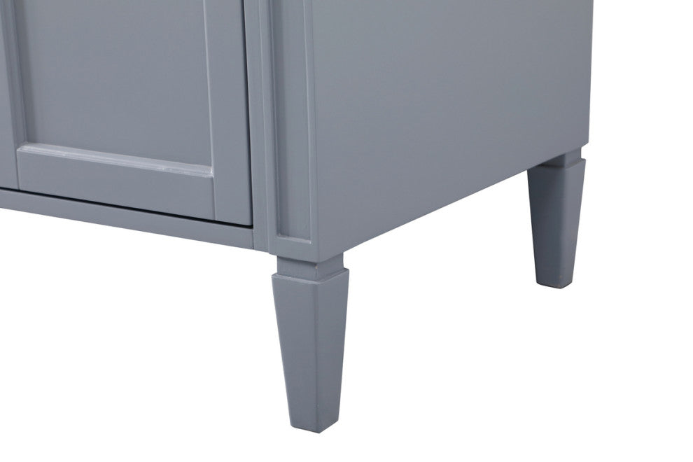 Home Living Vanity with Carrara White Marble Countertop, Gray, 72", Double Sink