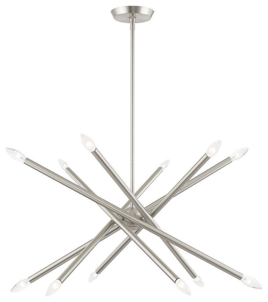 Livex Lighting Soho 12 Light Brushed Nickel Chandelier