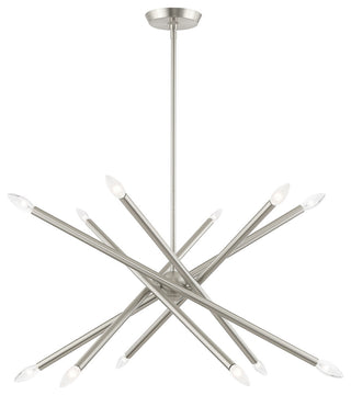Livex Lighting Soho 12 Light Brushed Nickel Chandelier