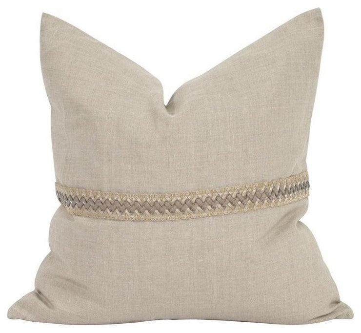 Howard Elliott Davida Kay 20" x 20" Prairie Linen w/ Deco Trim - Down Insert