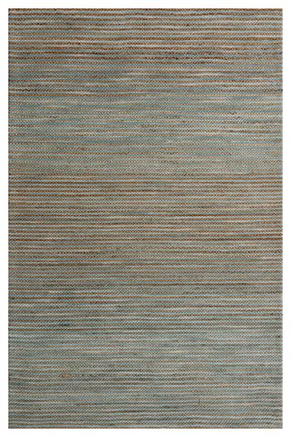 Crest Turquoise Rustic Striped Handmade Jute/Wool Blend Area Rug, 9' x 12'