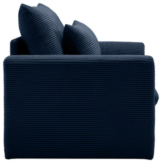 Gewnee Beige Corduroy Deep Seat Single Sofa Accent Chair, Blue