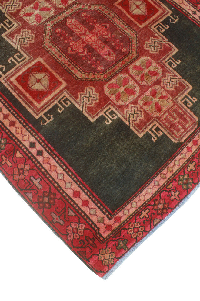 Semi-Antique Samman Charcoal/Rust Runner, 4'9x10'6