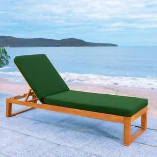 Safavieh Solano Sunlounger, Natural Wood/Green