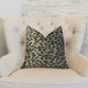 Wild Cheetah Taupe and Black Handmade Luxury Pillow, 18"x18"