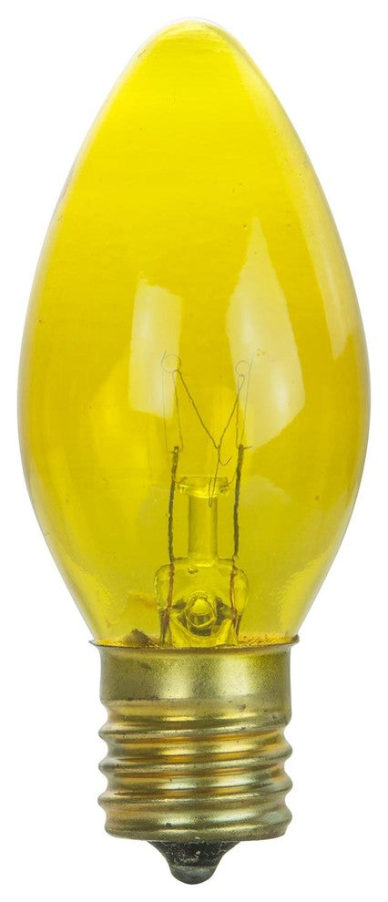 25 Pack Sunlite C9 Yellow Night Light, 7W, 120V, Intermediate Base