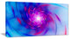 Turquoise Whirlpool Fractal Spirals, Abstract Art on Canvas, 32x16
