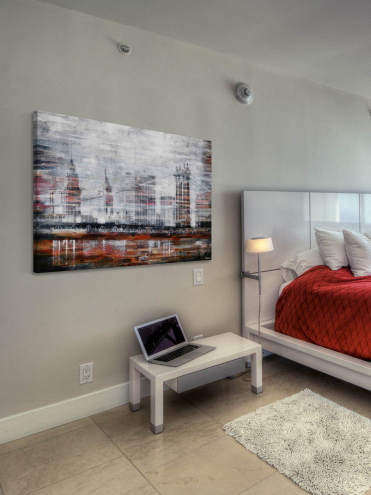 "Brooklyn Bridge View" Print on Canvas, 24"x16"