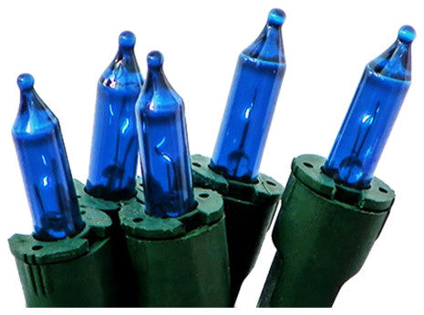 Perm-O-Snap Mini Christmas Lights, Set of 50, Green/Blue