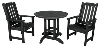 Lehigh 3-Piece Round Dining Set, Black