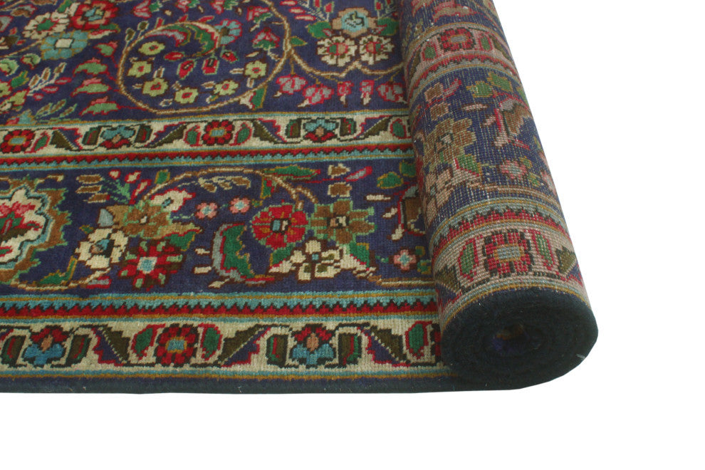 Fine Vintage Distressed Raedpath Navy/Beige Rug, 6'9 x 9'6