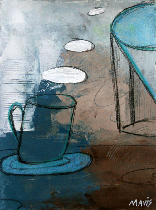"Dreaming Coffee" Original Abstract On Paper By Mavis