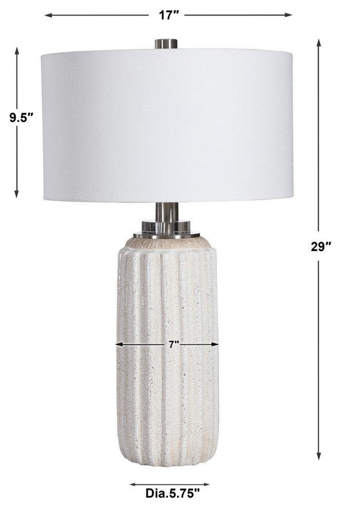 Uttermost Azariah White Crackle Table Lamp