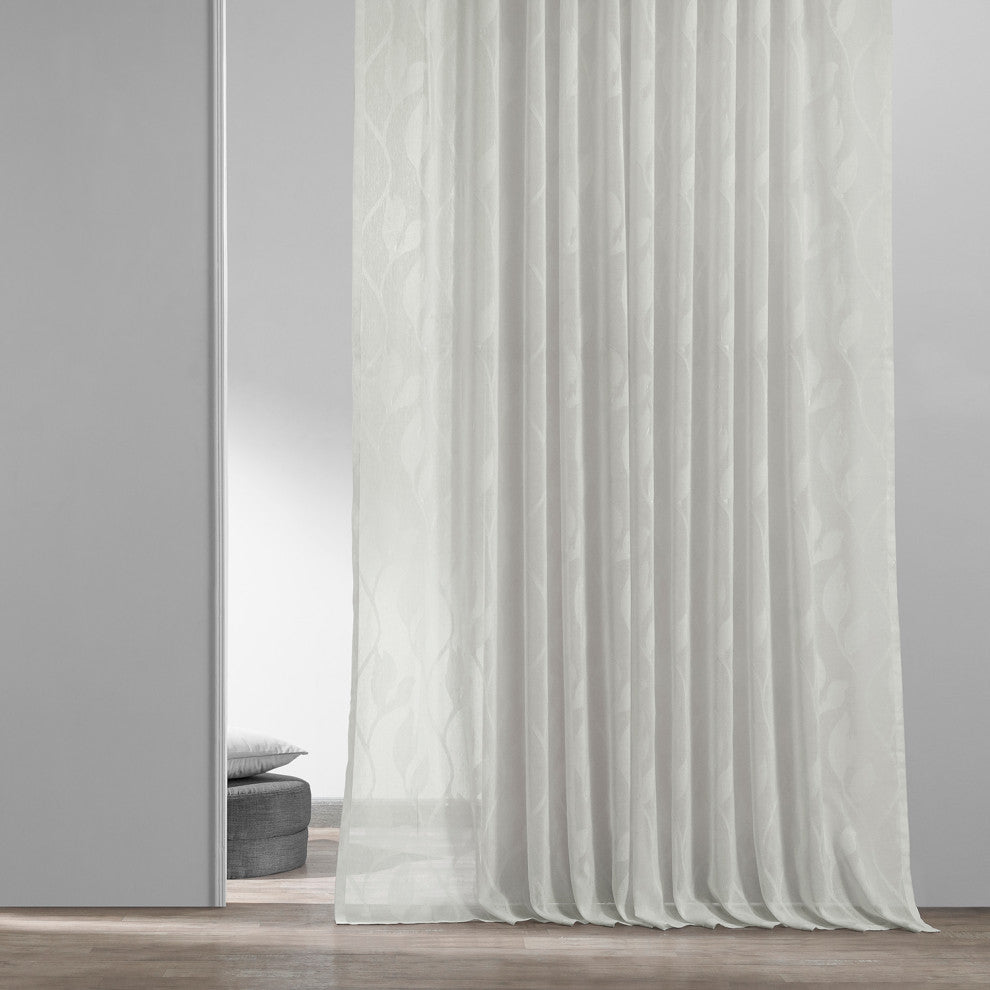 Avignon Vine Patterned Linen Sheer Curtain, 50"x84"