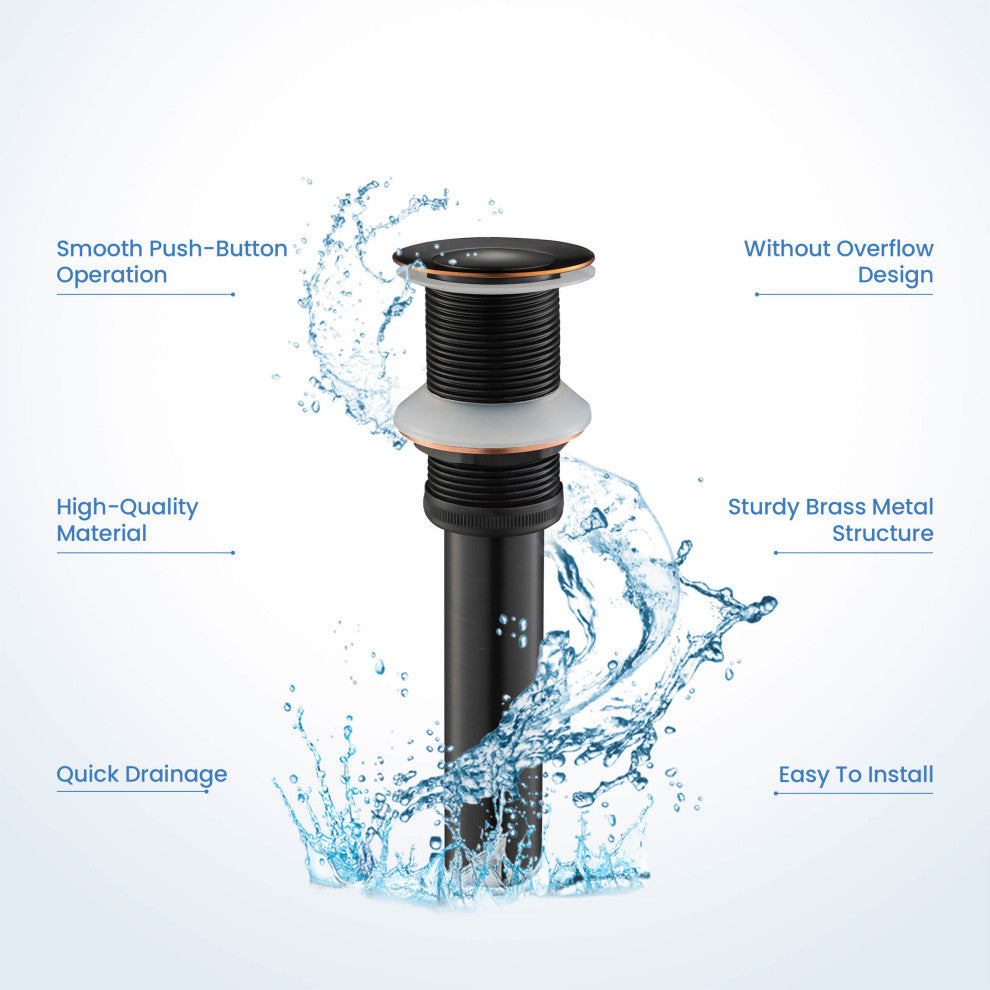 Pop-Up Drain Stopper Without Overflow, Oil Rubbed Bronze