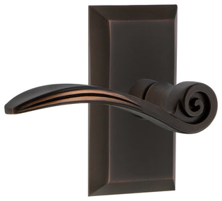 Studio Plate With Swan Lever, Timeless Bronze, Privacy, Left-Handed