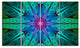 Turquoise Star Fractal Stained Glass, Abstract Canvas Print, 48"x28", 4 Panels