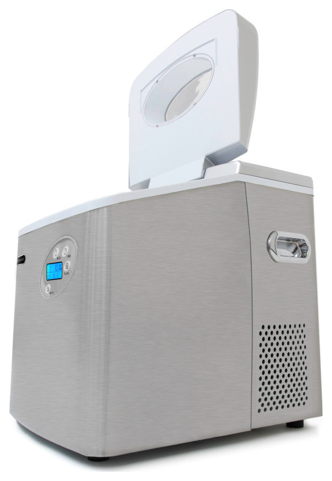 Portable Ice Maker With 49Lb Capacity Stainless Steel With Water Connection