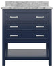 Affinity Bathroom Vanity With Carrara Marble Countertop, Blue, 31 in