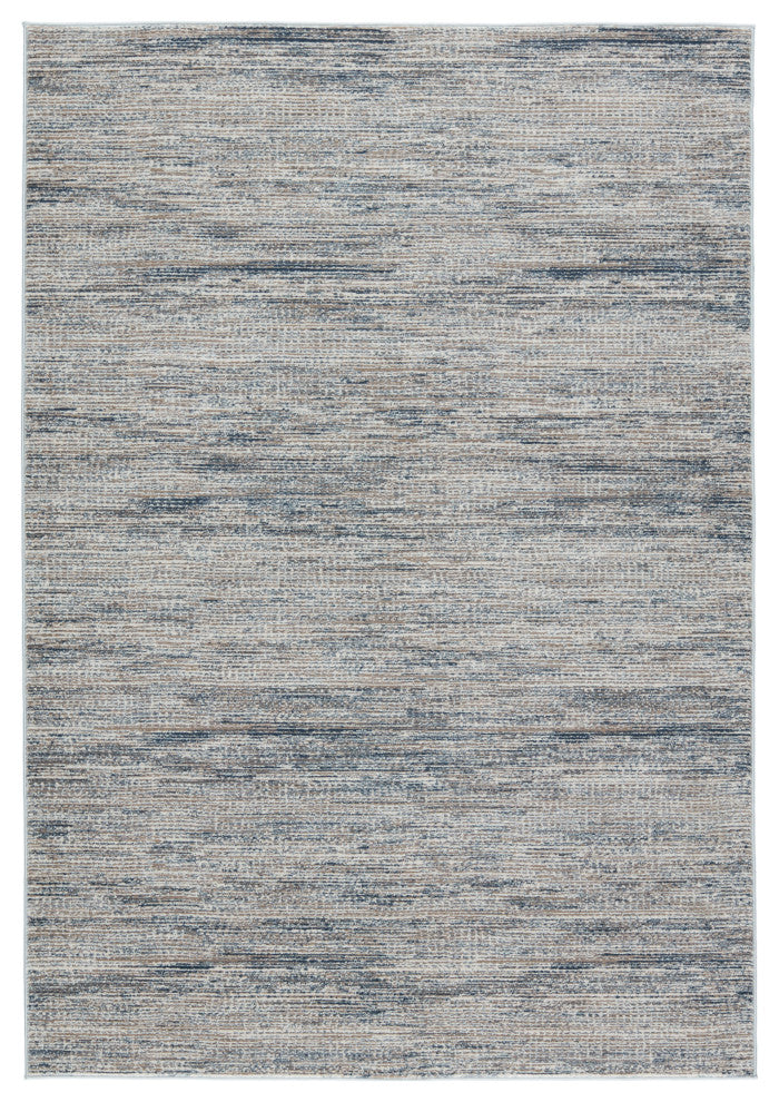 Pasque Abstract Dark Blue/ Tan Area Rug 7'10"X10'