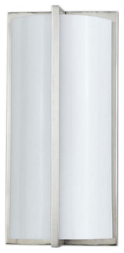 Benzara BM220707 Cylindrical Shape PLC Wall Lamp, 3D Design, S/4, Silver/White