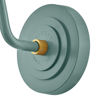 Hinkley Foundry Classic Small 9.5" Gooseneck Barn Light, Sage Green + Brass