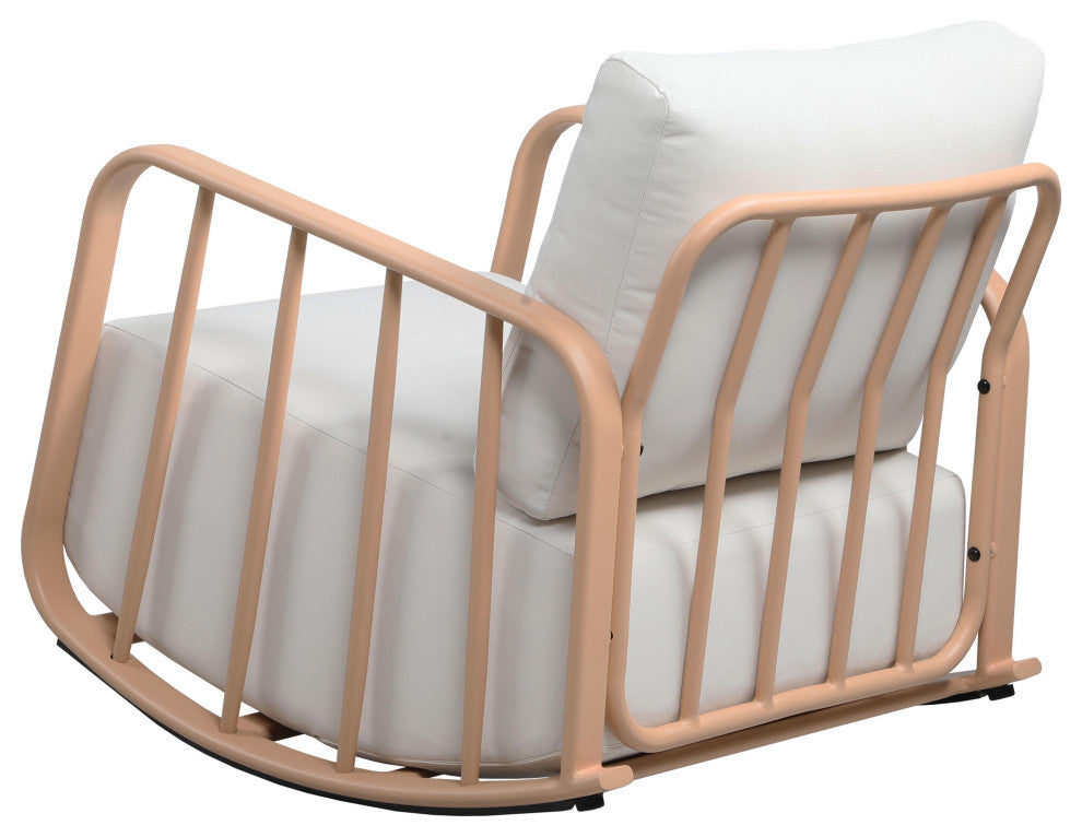 Violette Terracotta and Cream Outdoor Rocking Chair