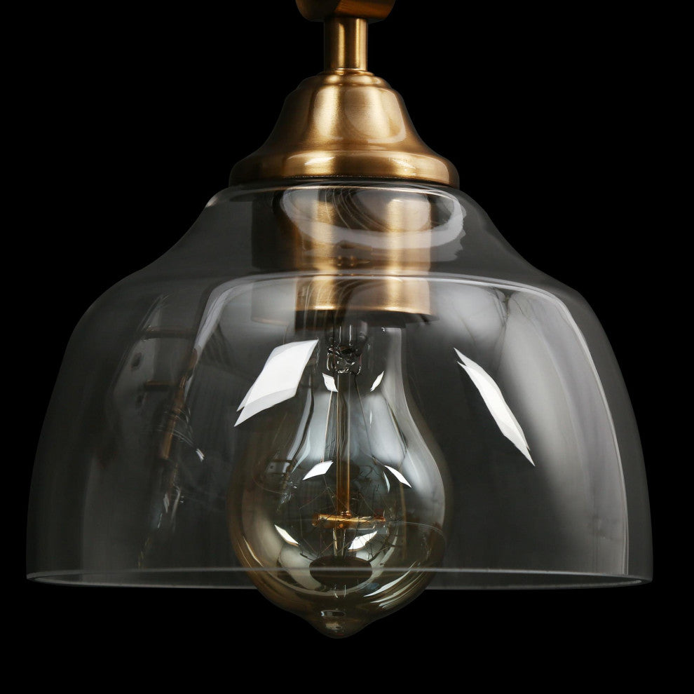 LNC 24.4" 3-Light Matte Black and Polished Gold Modern Bathroom Vanity Light