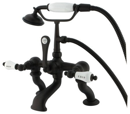 Kingston Brass 7" Deck Mount Tub Faucet With Hand Shower, Oil Rubbed Bronze
