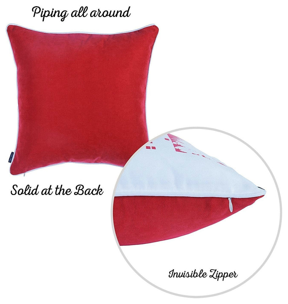 HomeRoots Set of 4 18" Christmas Merry Bright Throw Pillow Cover, Multicolor