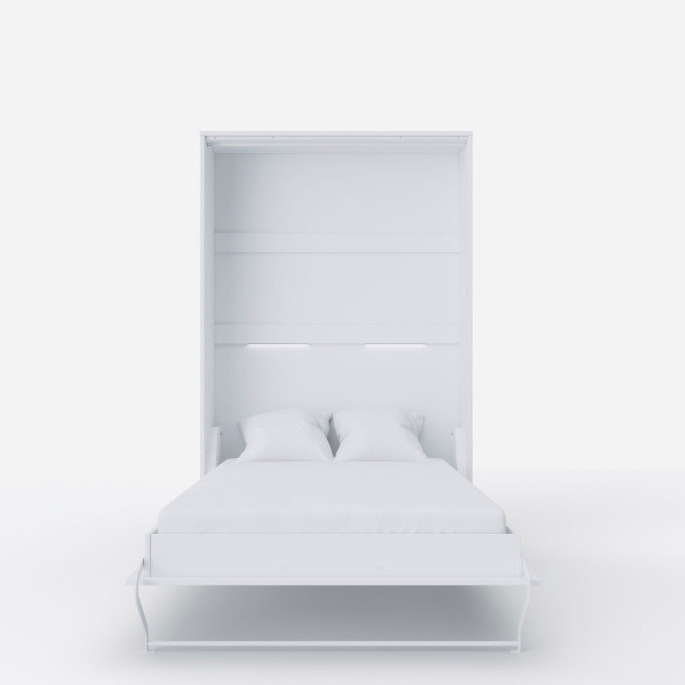 Contempo Vertical Wall Bed, 47.2 x 78.7 inch, White/White Gloss