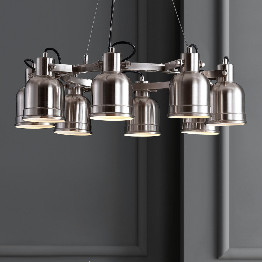Liam Metal Led Pendant, Nickel, Nickel, Width: 26.5"