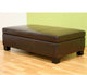 Gallo Dark Brown Leather Storage Ottoman