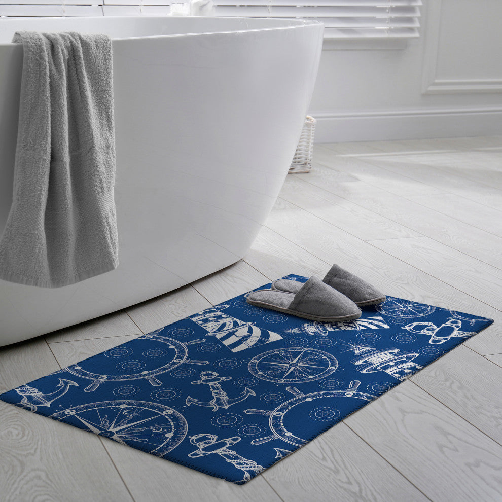 Indoor/Outdoor Harbor HA9 Navy Machine Washable 1'8" x 2'6" Rug