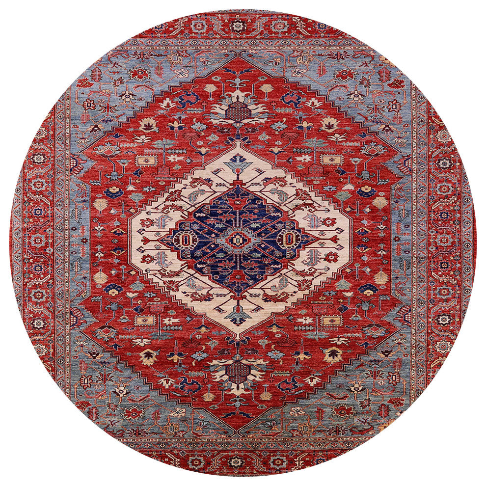 Ahgly Company Indoor Round Mid-Century Modern Area Rugs, 6' Round
