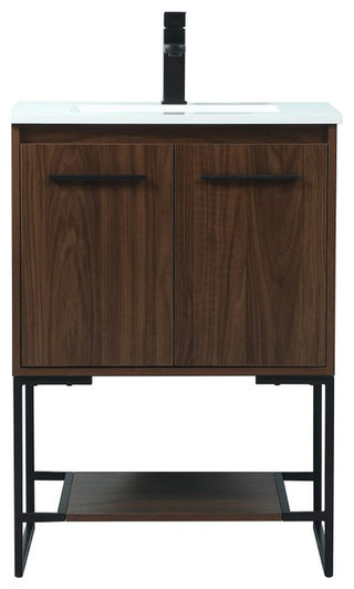 Sue 24" Single Bathroom Vanity, Walnut