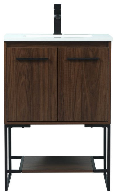Sue 24" Single Bathroom Vanity, Walnut