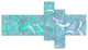 Blue Watercolor Fractal Pattern, Abstract Art on Canvas, 60"x32", 5 panels