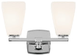 14.25" 2-Light Vanity Light With Opal Glass