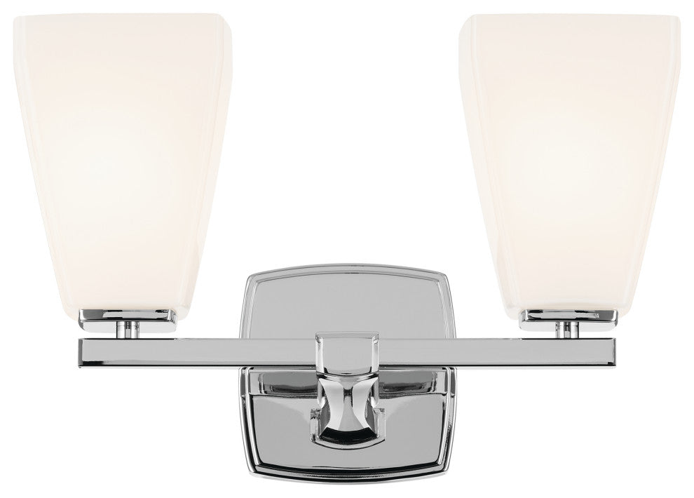 14.25" 2-Light Vanity Light With Opal Glass