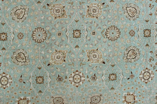 Turkish-Knotted Amaan Light Blue/Beige Rug, 6'1x9'1