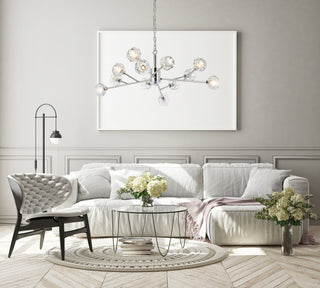 12 Light Pendant, Chrome