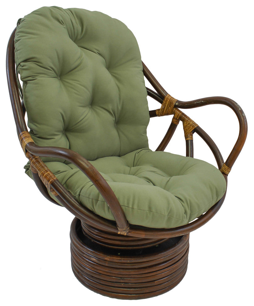 48"x24" Solid Twill Swivel Rocker Cushion, Sage