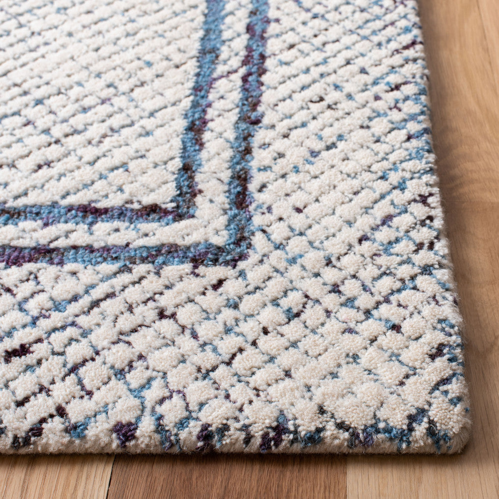 Safavieh Couture Abstract Collection, ABT341 Rug, Ivory/Navy, 2'x3'