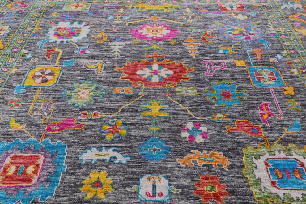 10' Square Turkish Oushak Handmade Wool Rug - Q14998